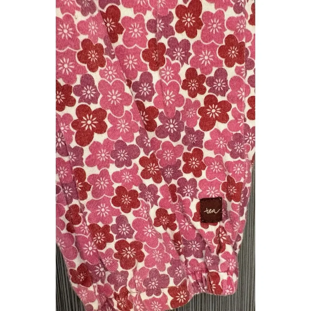 Tea Collection Pink Floral Rompers Size 12-18 Months Cotton